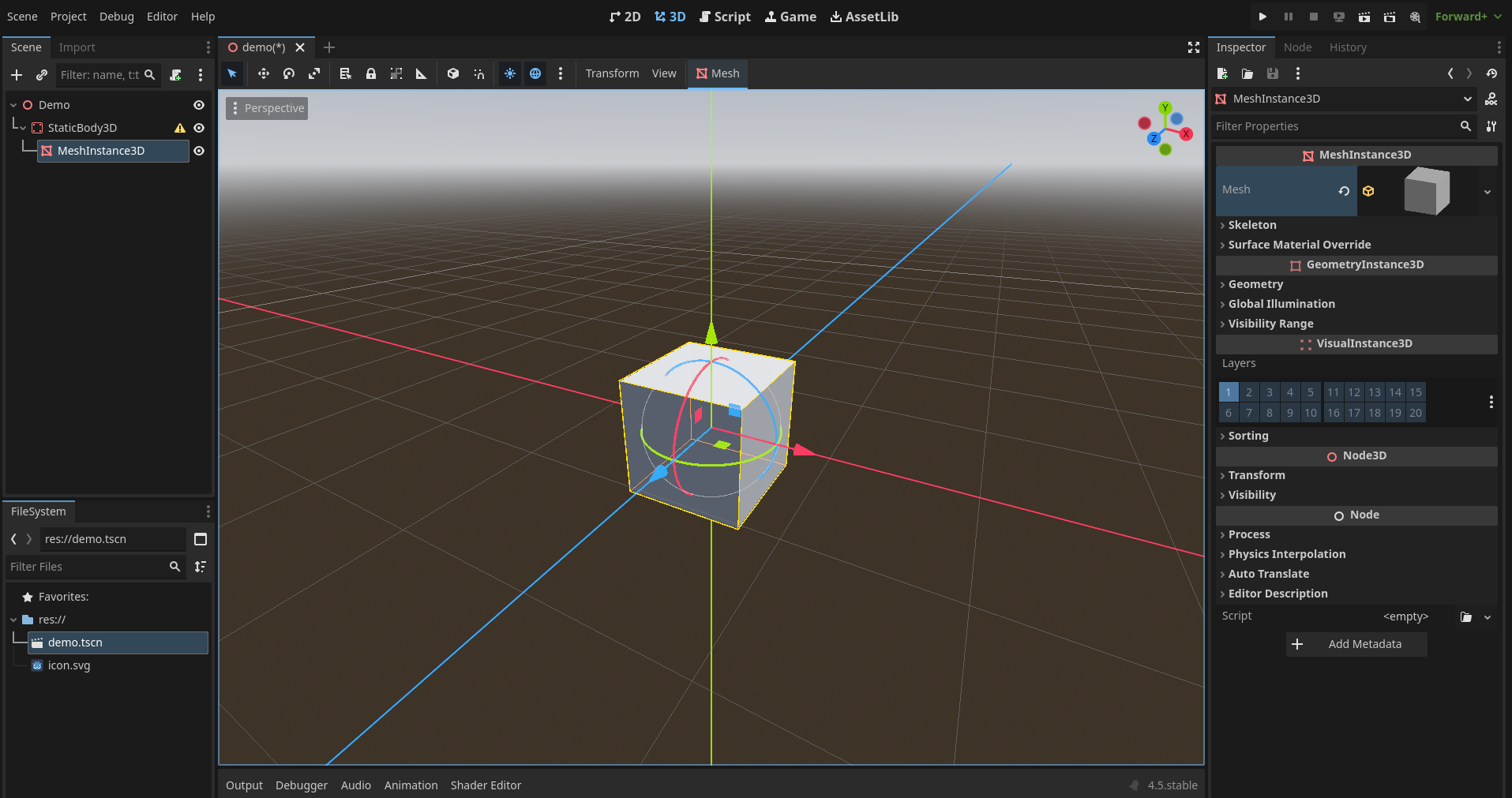 Box in viewport